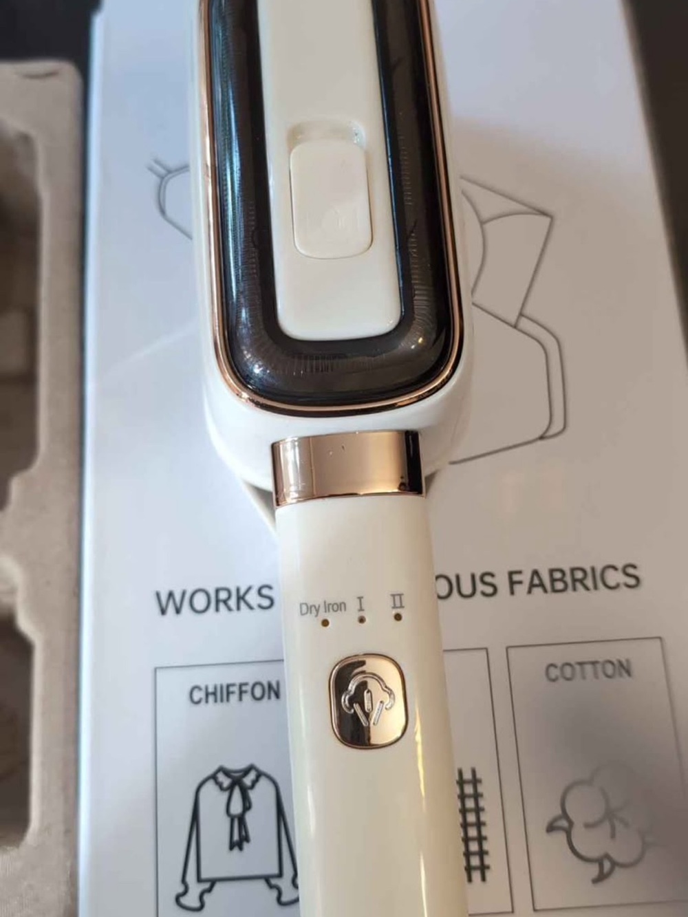 White Handheld Steam Iron for Garments - Portable Fabric Steamer